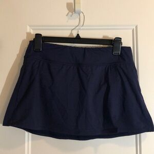 Lands End Mini Swimsuit skirt w attached bottom, navy, Sz 8